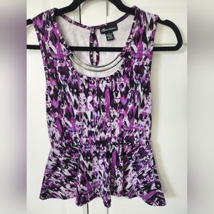 SEDUCTIONS Purple peplum shirt